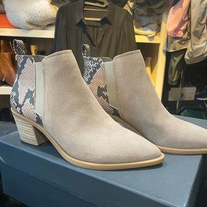 Dolce Vita taupe suede with snake skin detail